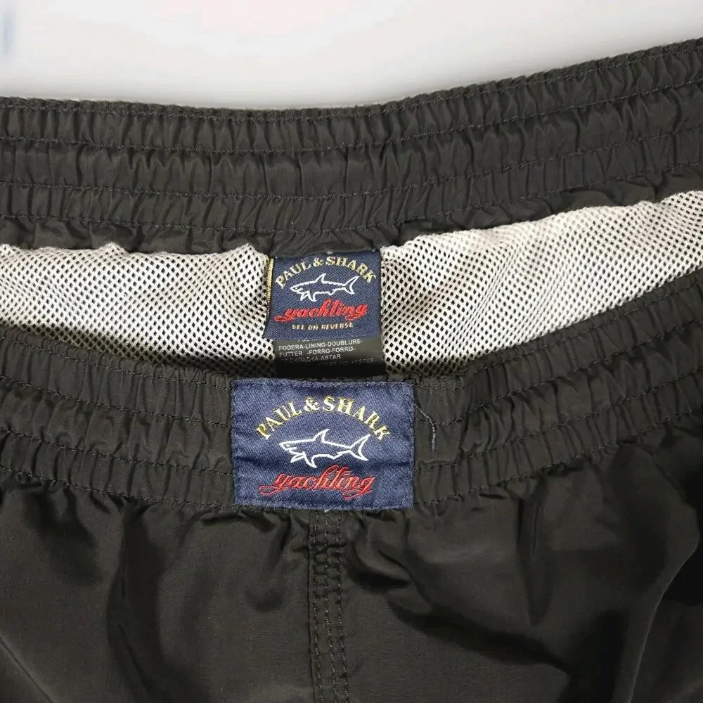 Paul & Shark Yachting Swim Shorts Men 2XL Black Made In Italy Maritime Large